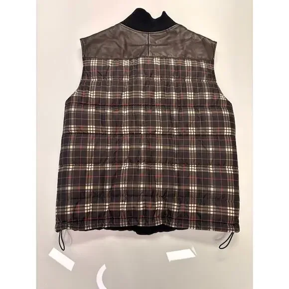 Givenchy Plaid Down Quilted Vest Full-Zip Pockets Black/Multicolor Mens Size 52 - Picture 15 of 16